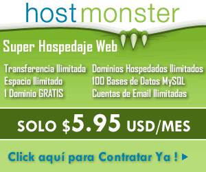 Super Hospedaje con HostMonster por solo $5.95 USD/mes